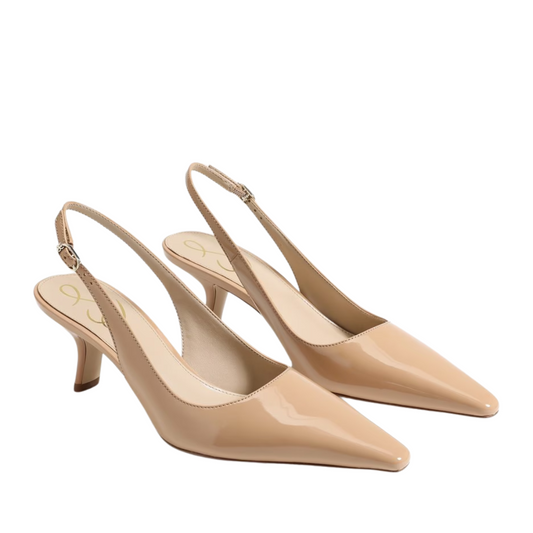 BIANKA SLING BACK HEEL BEIGE PATENT
