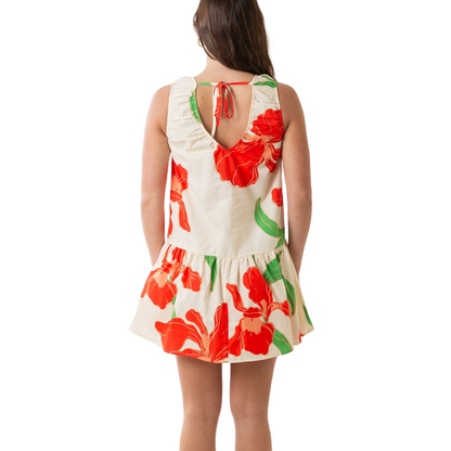 FRANKIE FLORAL DRESS NATURAL ORANGE