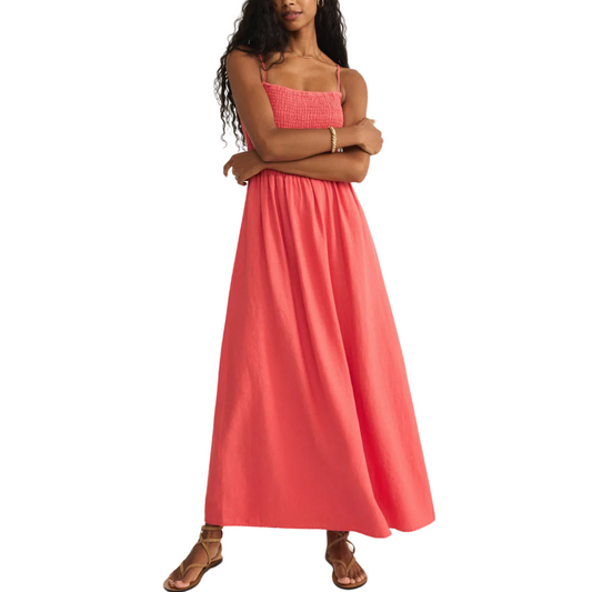 BAYSIDE LINEN MAXI DRESS PERSIMMON