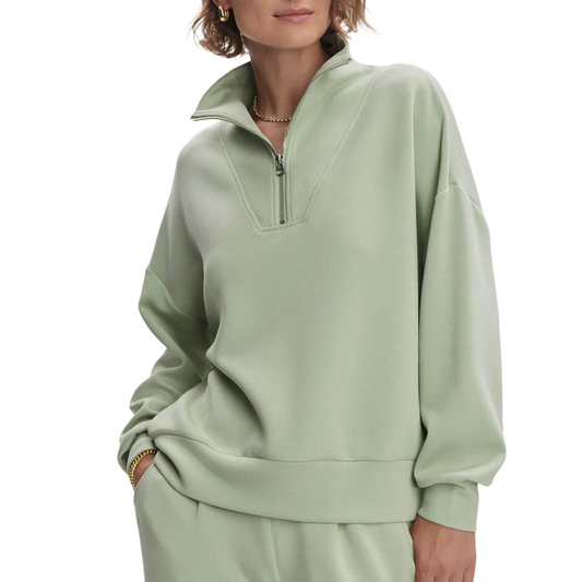 HAWLEY HALF ZIP SWEAT SNOW SAGE