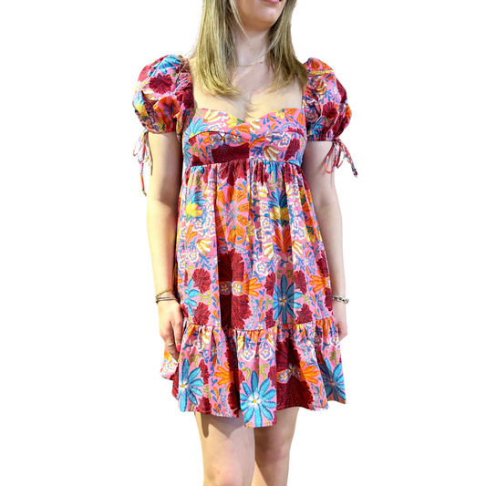 PAISLEY FLORAL DRESS PINK MULTI