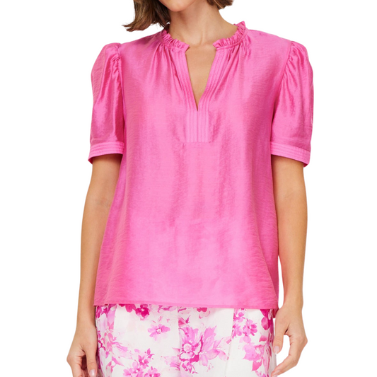 RUFFLE DETAIL BLOUSE PINK