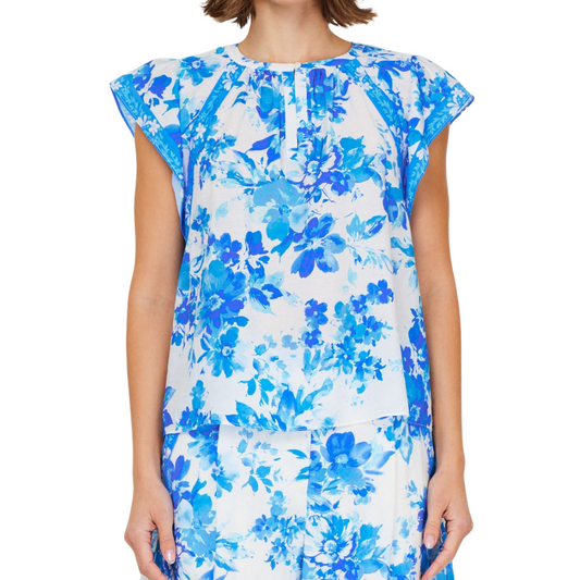 FLORAL PRINTED BLOUSE BLUE