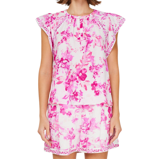 FLORAL PRINTED BLOUSE PINK