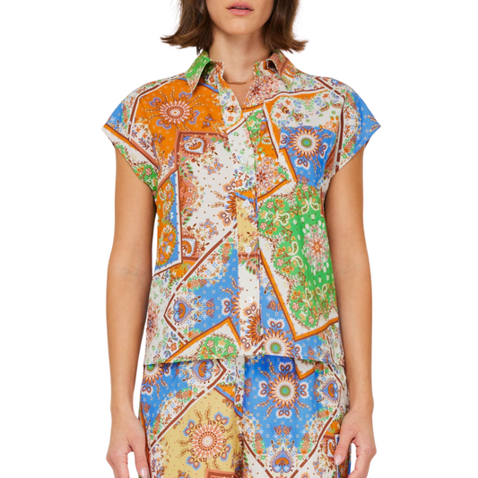 PAISLEY PRINTED BLOCK SHIRT