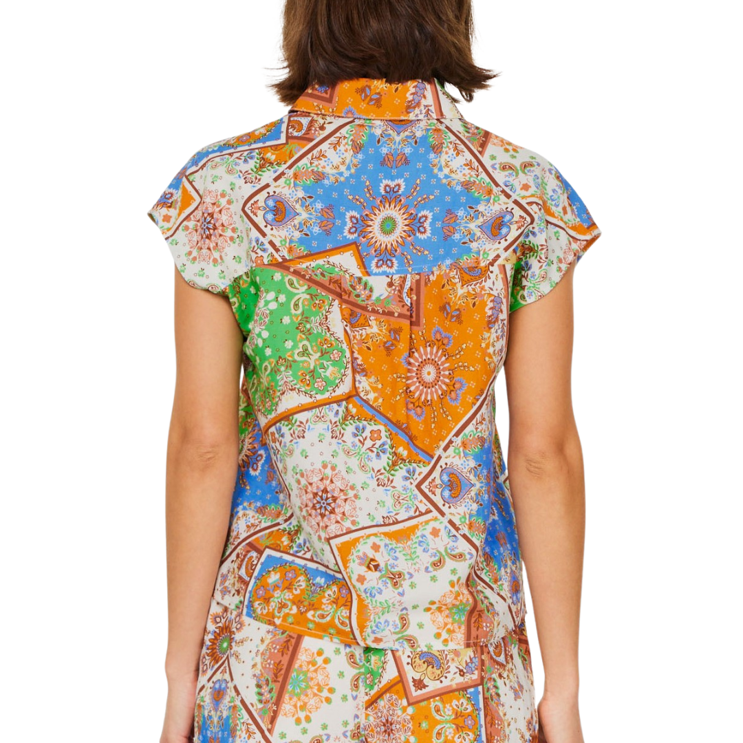 PAISLEY PRINTED BLOCK SHIRT