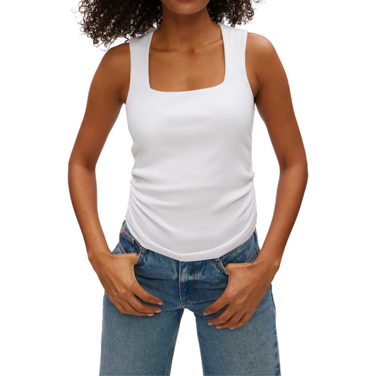 MARIBEL SQUARE NECK TANK WHITE