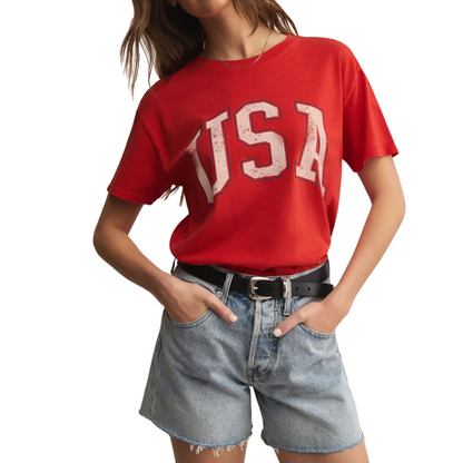 USA BOYFRIEND TEE CABANA RED