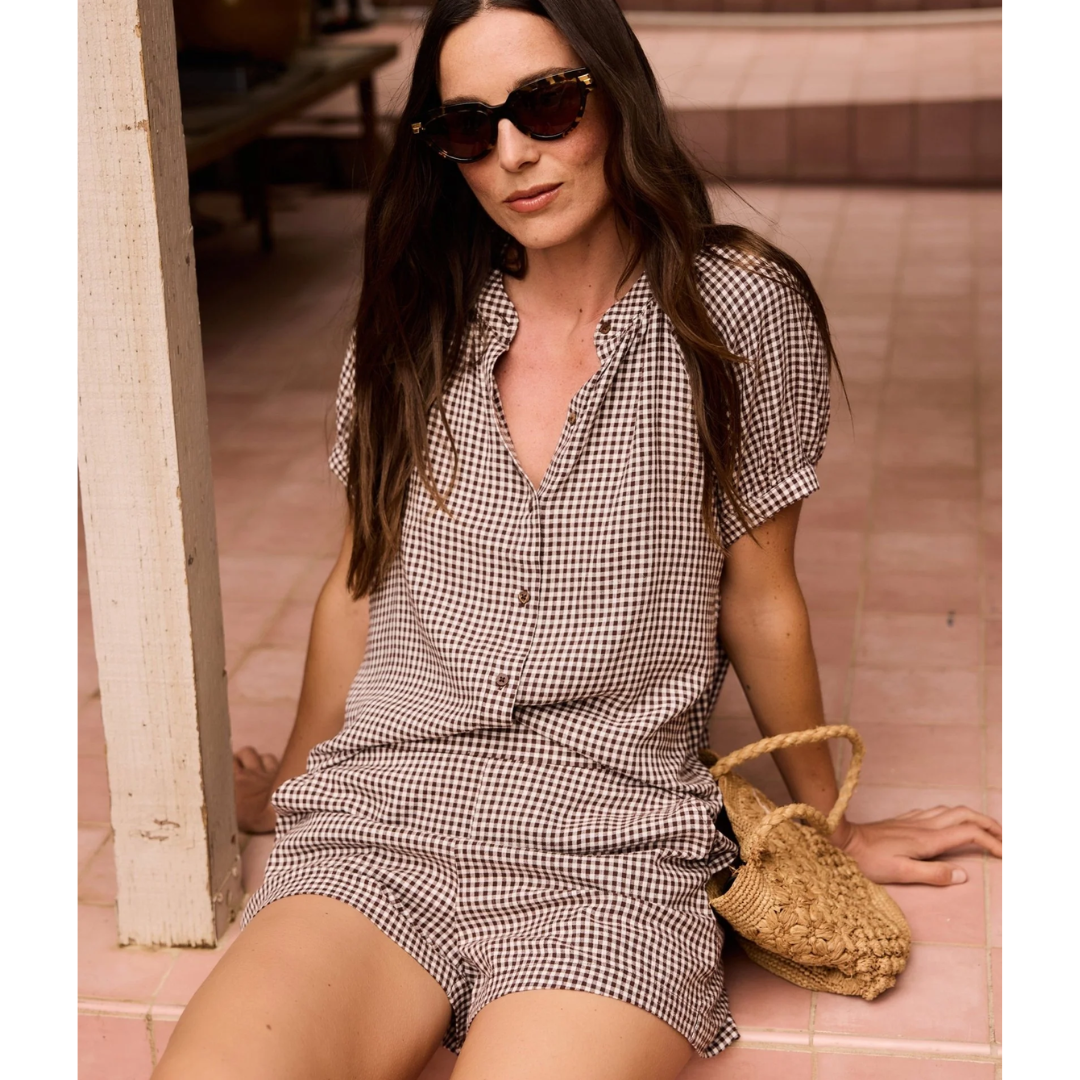 SHORT SLEEVE RAGLAN SHIRT GINGHAM