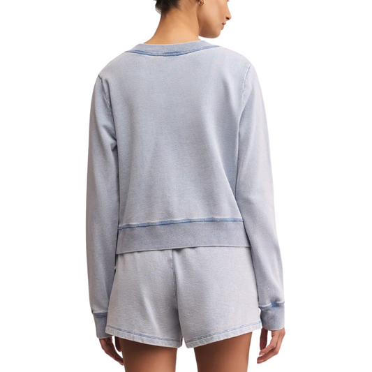 DAILY KNIT DENIM CARDIGAN WASHED INDIGO