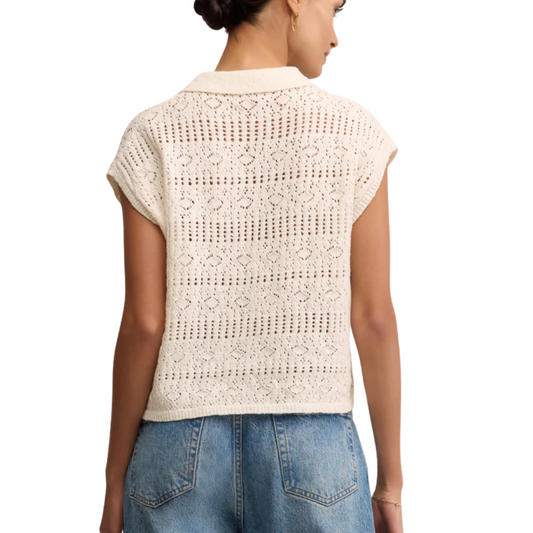 KINSLEY SWEATER TOP WHITE