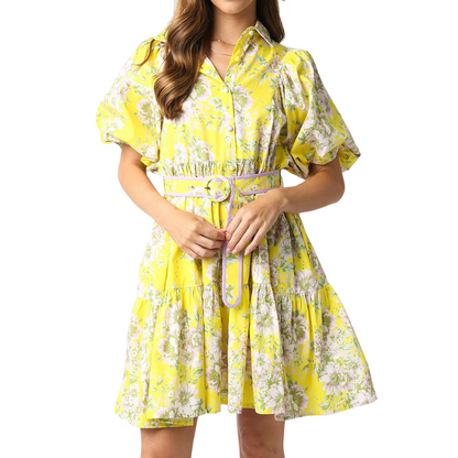 NOVA FLORAL DRESS YELLOW