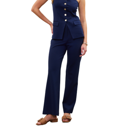 KNIT WIDE LEG PANT NAVY