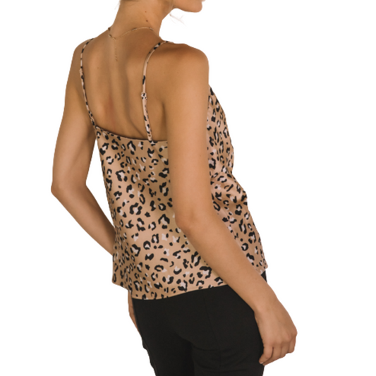 LEOPARD SATIN TANK TOP