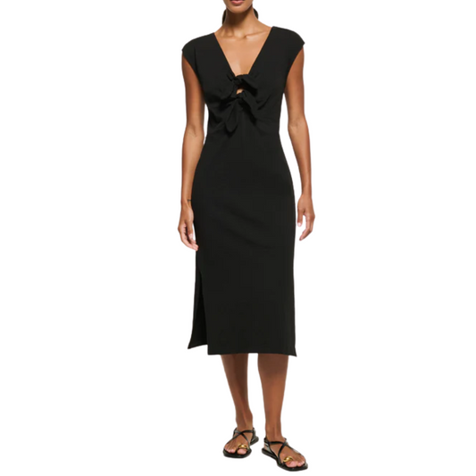 KAYLEE COLUMN DRESS JET BLACK