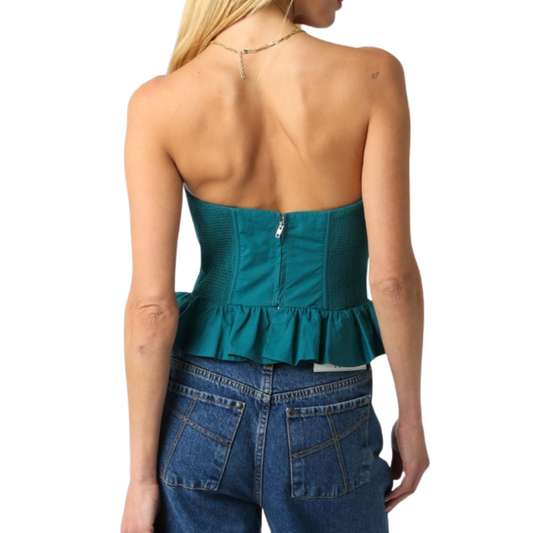 AUTUMN CORSET TOP DARK GREEN
