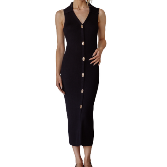 MIDI DRESS TWIST LOCK BLACK