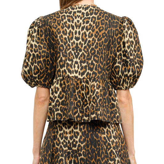 NORAH LEOPARD TIE BLOUSE