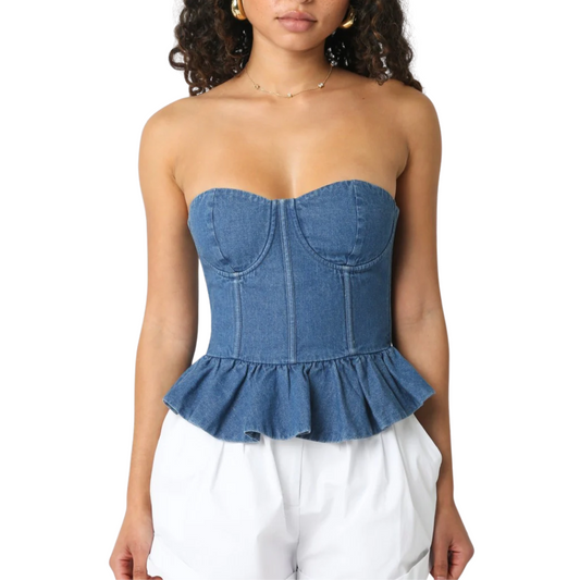 ELORA DENIM CORSET TOP