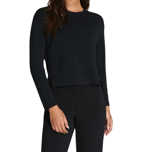 AIRESSENTIALS  SIDE SLIT TOP VERY BLACK
