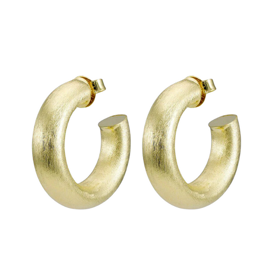 SMALL CHANTAL HOOPS BRUSHED GOLD
