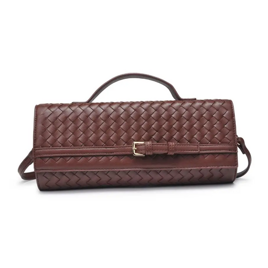 EMERSON WOVEN CROSSBODY CHOCOLATE