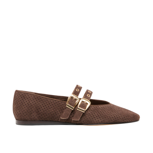 BAYLEE GROMMET FLAT DARK BROWN