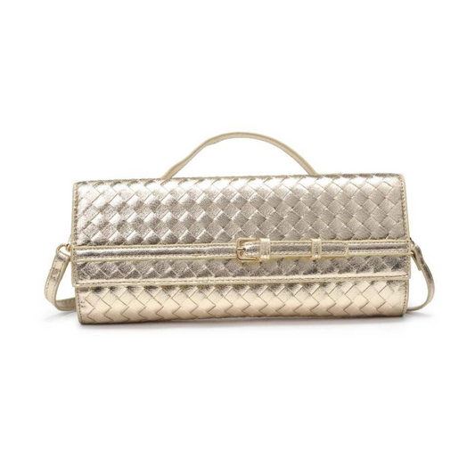 EMERSON WOVEN CROSSBODY GOLD