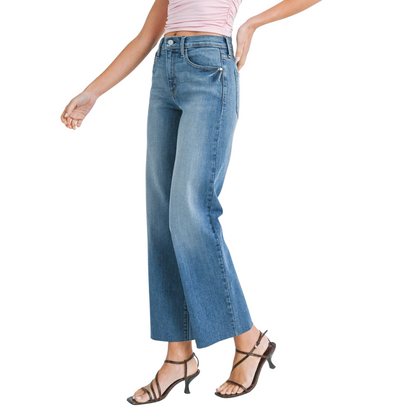 SLIM PALAZZO SCISSOR CUT MEDIUM WASH