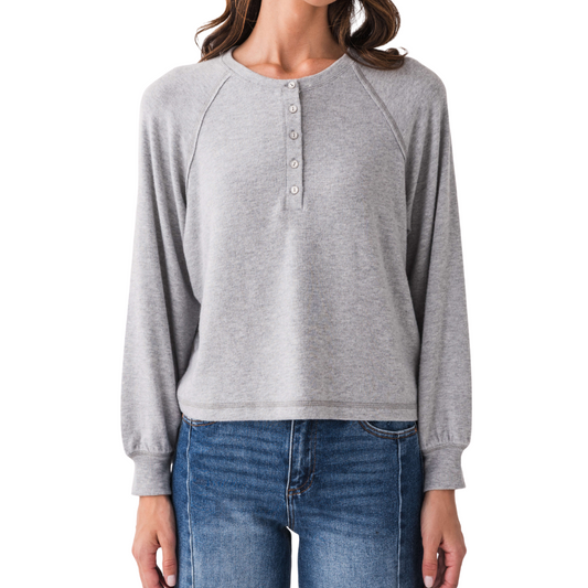 ABOUT TOWN TOP CLASSIC HEATHER GREY