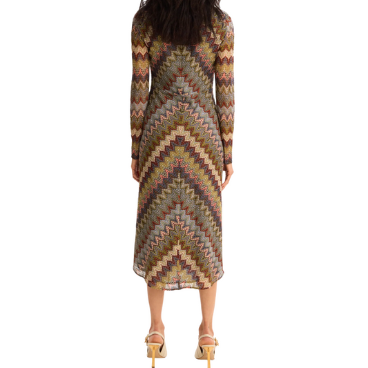 HOLMS DRESS OLIVE CHEVRON