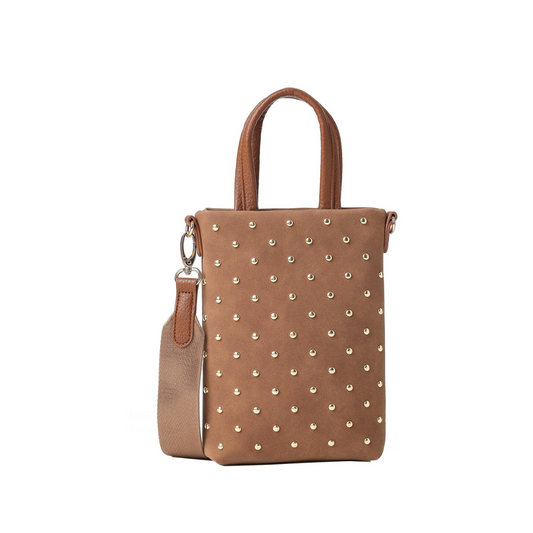 MILA PHONE TOTE SADDLE STUDDED
