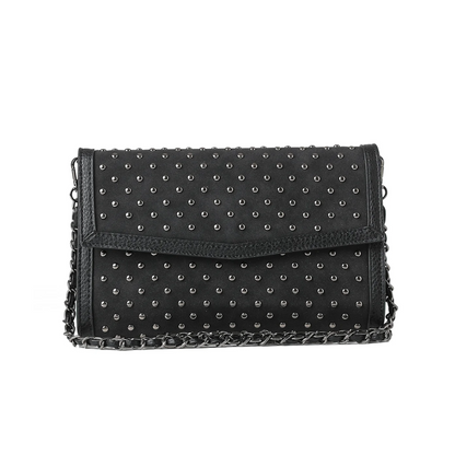 BETH ENVELOPE CLUTCH BLACK STUD