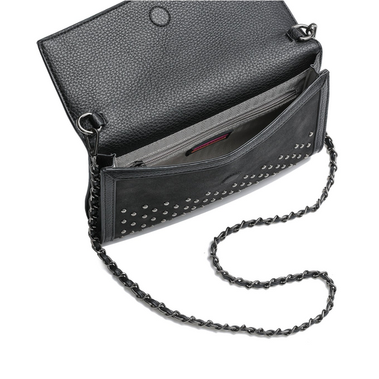 BETH ENVELOPE CLUTCH BLACK STUD