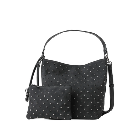CELINE SHOULDER BAG BLACK STUD