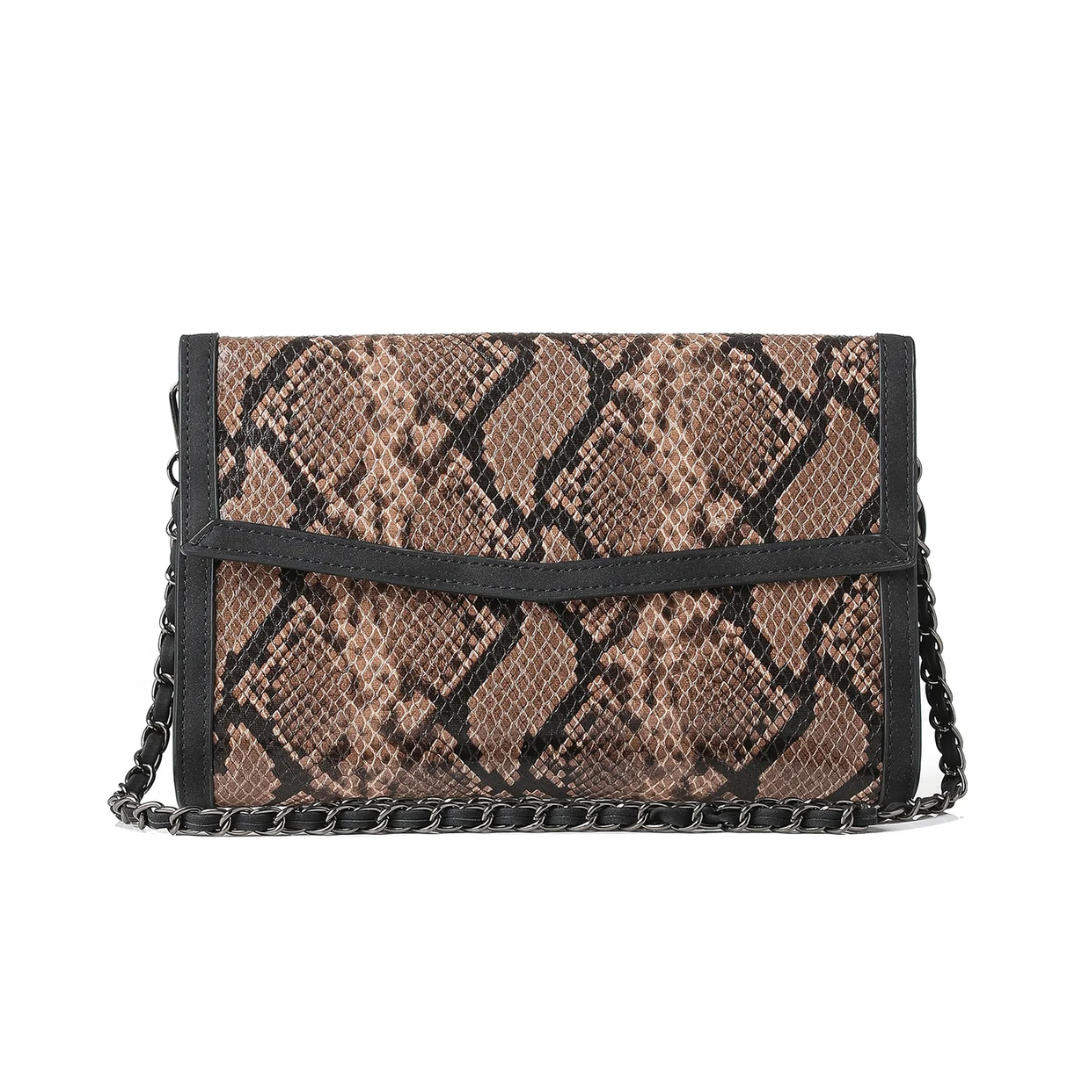 BETH CLUTCH BROWN PYTHON