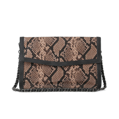 BETH CLUTCH BROWN PYTHON