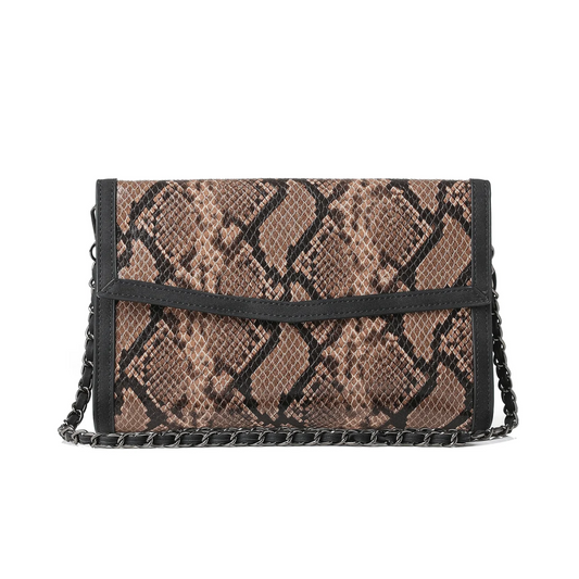 BETH CLUTCH BROWN PYTHON