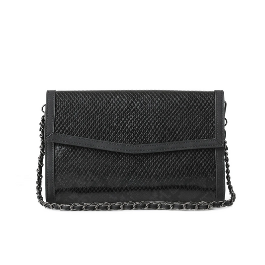 BETH CLUTCH BLACK PYTHON