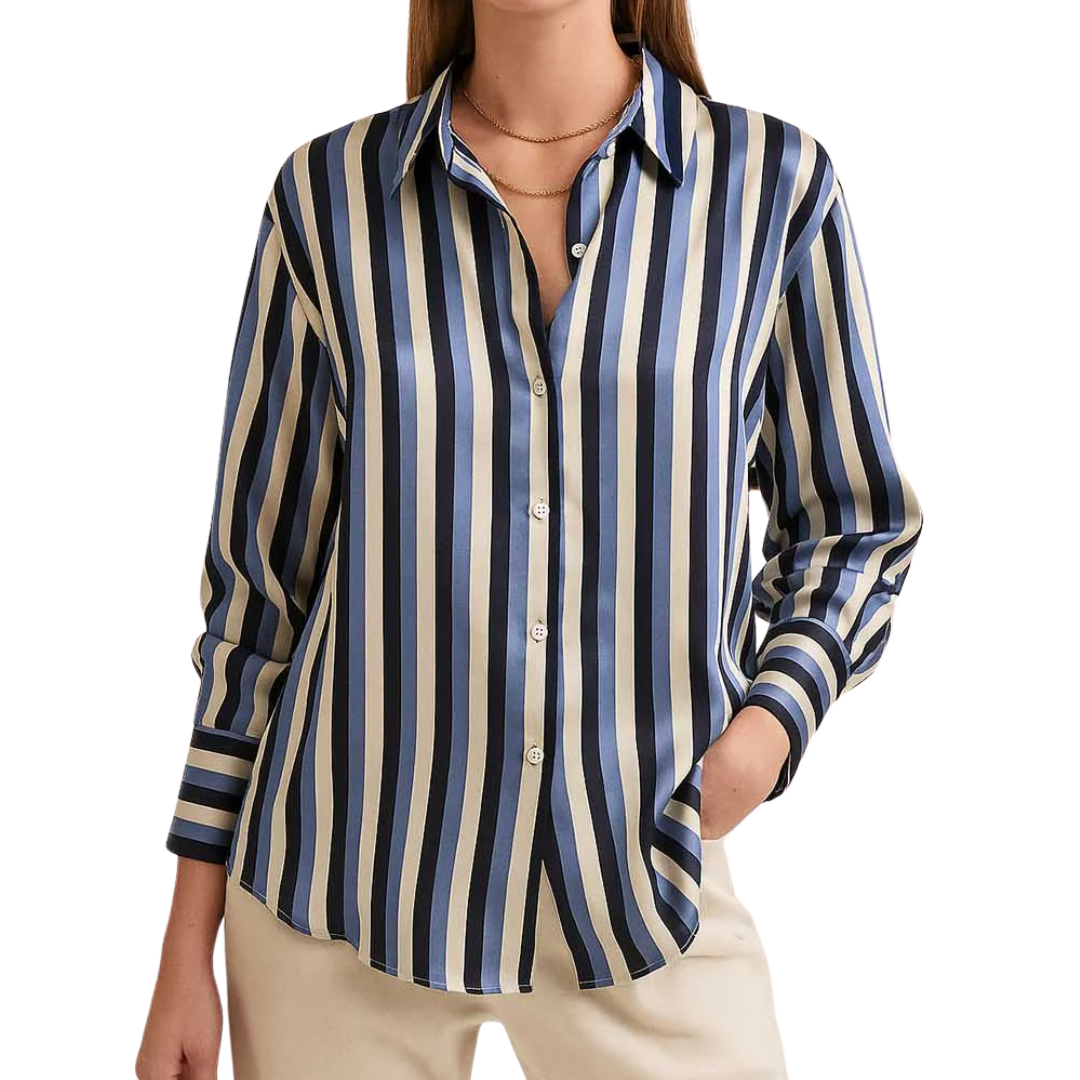 STRIPED BUTTONDOWN NAVY