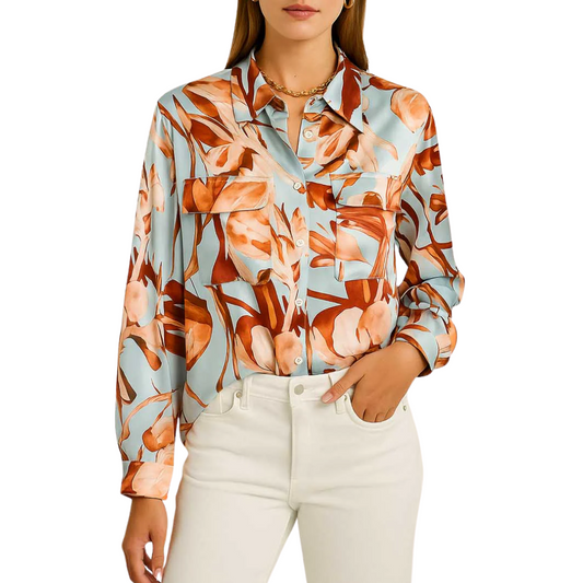 PRINTED BUTTONDOWN FLORAL
