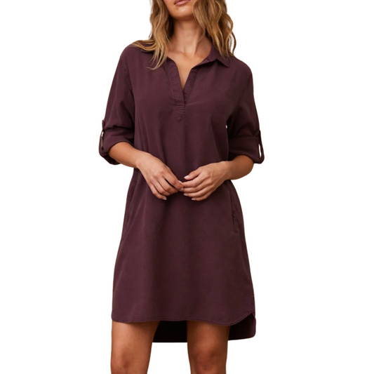 LONG SLEEVE A-LINE DRESS PINOT