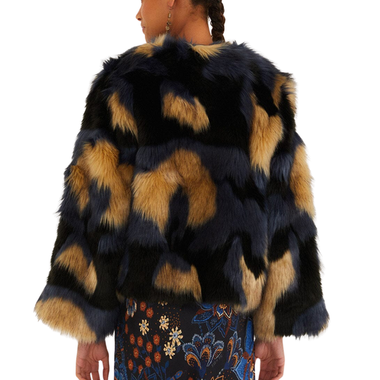 FUR COAT MULTICOLOR BLUE