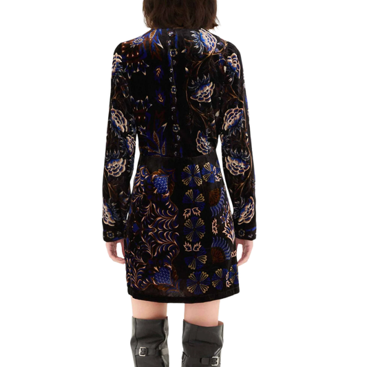ARABESQUE BLACK MINI WRAP DRESS