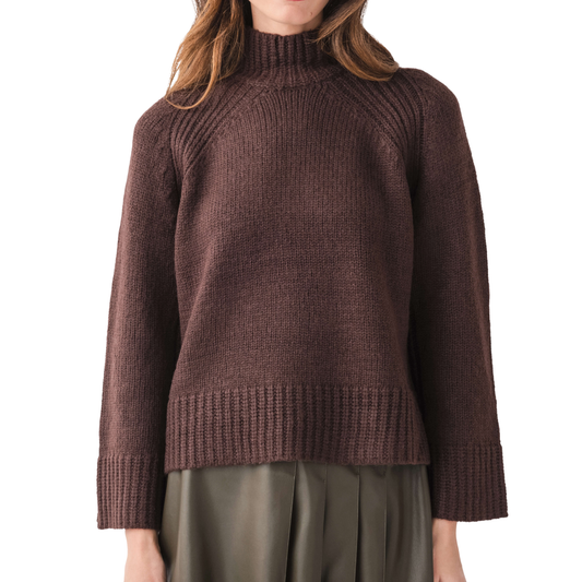 EMERGE FUNNEL NECK SWEATER CHOCOLATE CHERRY