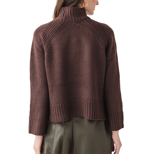 EMERGE FUNNEL NECK SWEATER CHOCOLATE CHERRY