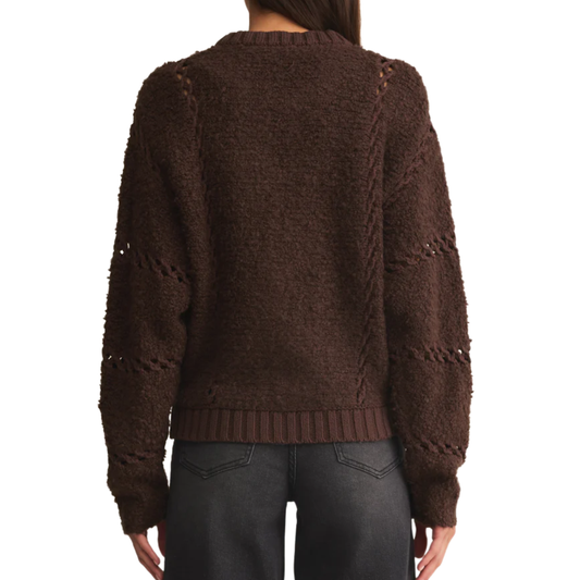 SUNDANCE SWEATER JACKET CHOCOLATE CHERRY