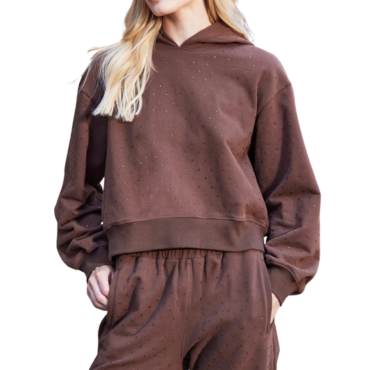 RENAE CRYSTAL HOODIE HAZELNUT