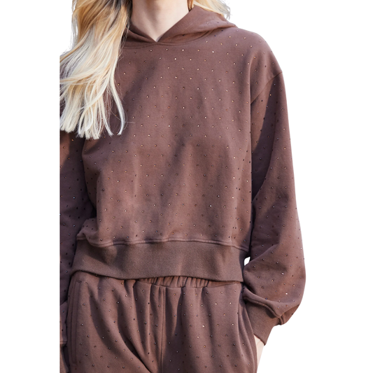 RENAE CRYSTAL HOODIE HAZELNUT