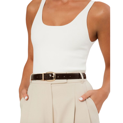 CAROLINE REVERSIBLE BELT DARK CACAO